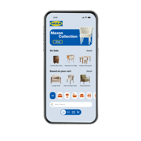 Mockup prototype of a redesigned app of OnePay banking app